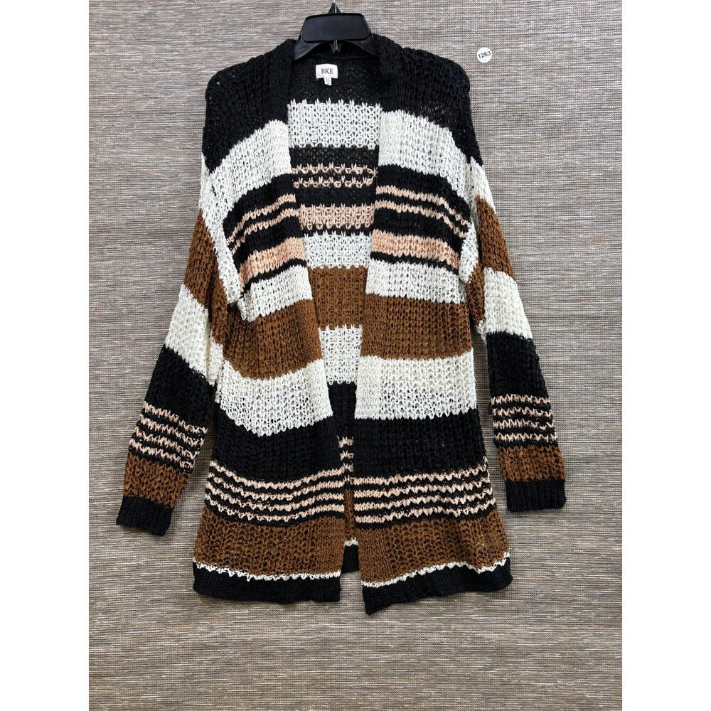 BKE Color Block Open Front Knit Cardigan Sweater Womens Size XL Multicolor